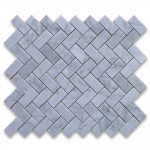 Carrara White 1x2 Herringbone Honed Marble Mosaic